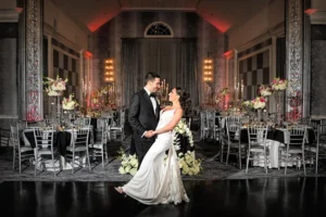 Maplewood Country Club ballroom photos with bride and groom - MC Productions