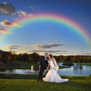 NJ Wedding Photographer - Brooklake country club rainbow