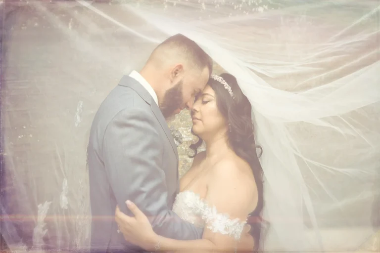 Nj Wedding photographer - Bride and groom portraits at Graycliff under veil