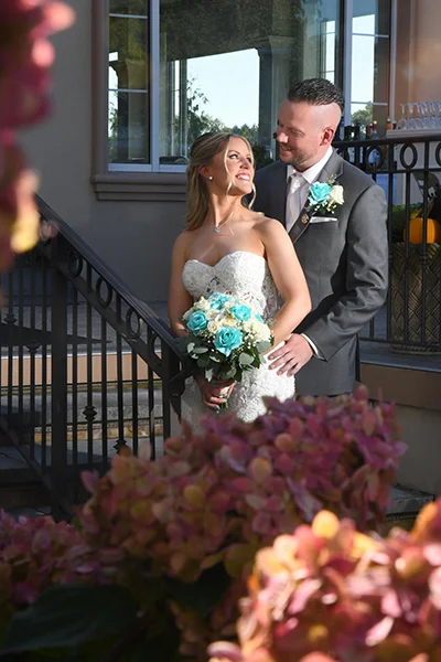 Brooklake Country Club wedding - luxury photographer - bride and groom golden hour