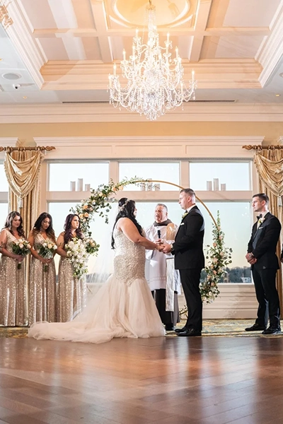 Clarks Landing - Bride and groom ceremony indoors