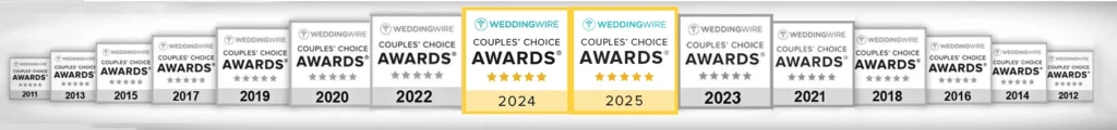 Wedding Wire 2025 award winning photography studio - MC Productions photography and video