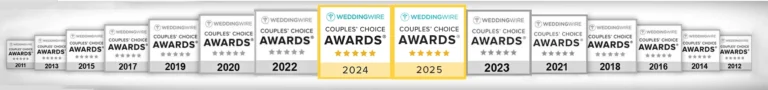 Wedding Wire 2025 award winning photography studio - MC Productions photography and video