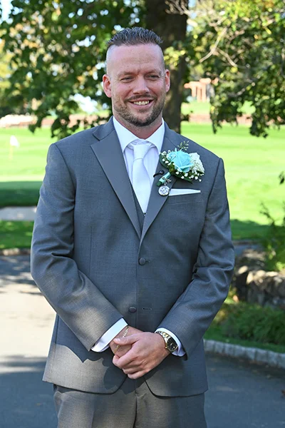 Brooklake Country Club photo - groom portrait for first look