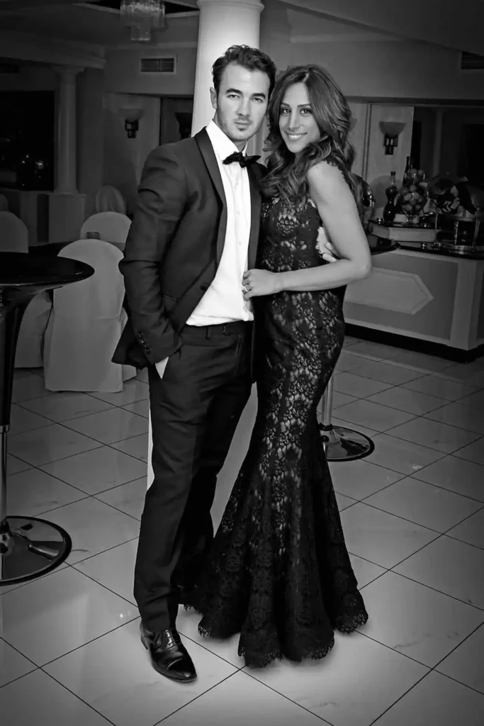Kevin Jonas and Danielle Jonas in a black tie event
